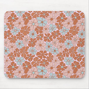 Retro Floral Nahtloses Muster Mousepad