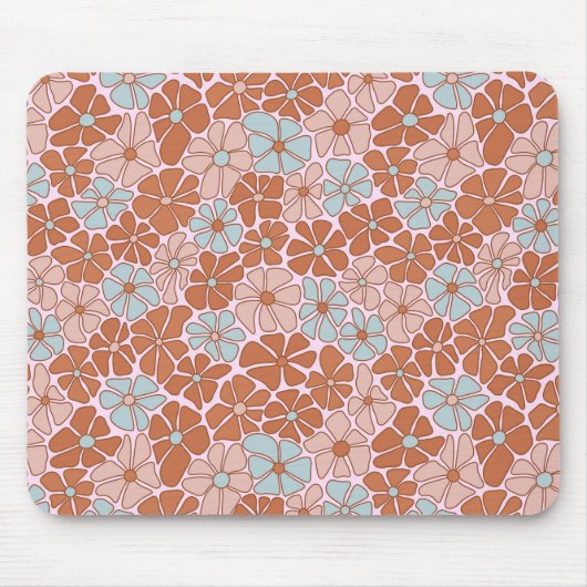 Retro Floral Nahtloses Muster Mousepad (Vorne)