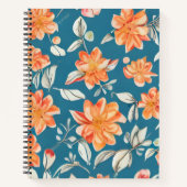 Retro Floral Nahtloses Muster Notizblock (Vorderseite)