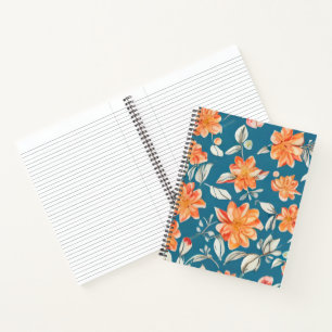 Retro Floral Nahtloses Muster Notizblock