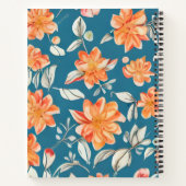 Retro Floral Nahtloses Muster Notizblock (Rückseite)