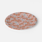 Retro Floral Nahtloses Muster Pappteller (Schrägansicht)
