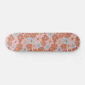 Retro Floral Nahtloses Muster Skateboard (Horizontal)