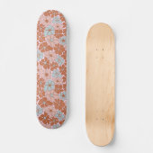 Retro Floral Nahtloses Muster Skateboard (Vorderseite)