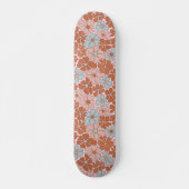 Retro Floral Nahtloses Muster Skateboard (Vorne)