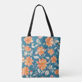 Retro Floral Nahtloses Muster Tasche (Rückseite)