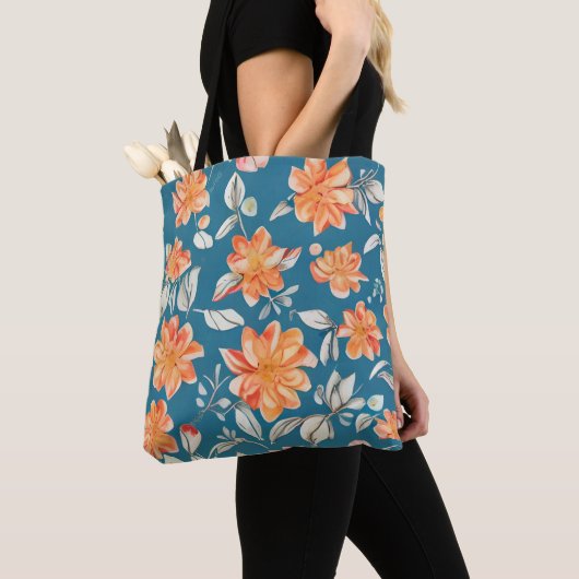Retro Floral Nahtloses Muster Tasche (Von Nahem)