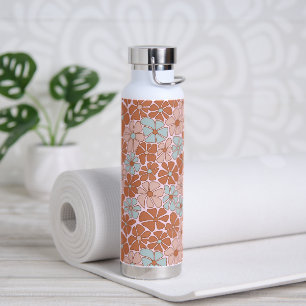 Retro Floral Nahtloses Muster Trinkflasche