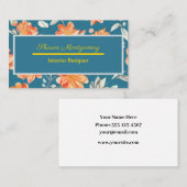 Retro Floral Nahtloses Muster Visitenkarte (Vorne/Hinten)