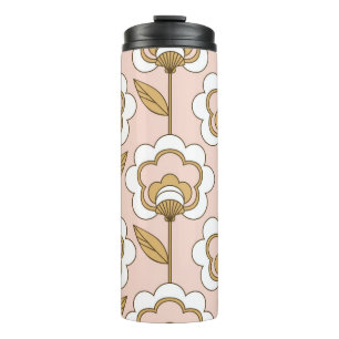 Retro floral: nahtloses Vintage-Muster. Thermosbecher
