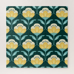 Retro Floral Nahtloses Vintages Muster Puzzle