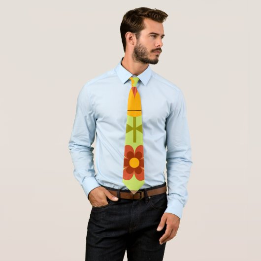 Retro Floral Neck Tie Krawatte (Beispiel)