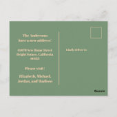 Retro Floral New Address / Moving Postkarte (Rückseite)