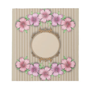 Retro, floral notizblock