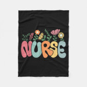 Retro Floral Nurse Graphic Nursing Appreciation  Fleecedecke (Vorderseite)