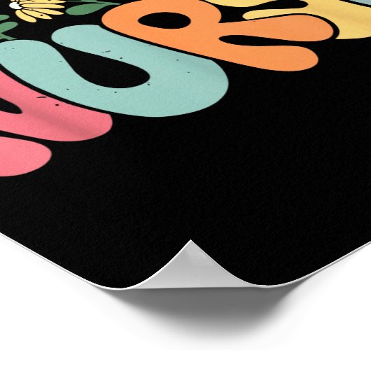 Retro Floral Nurse Graphic Nursing Appreciation  Poster (Ecke)