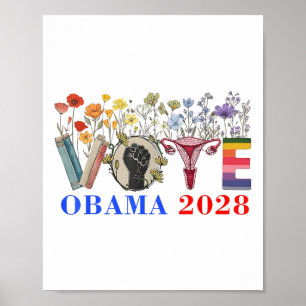 Retro Floral Obama 2028 Poster