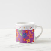 Retro Floral on Magenta, Imitate Spitzen Espresso  Espressotasse (Rechts)
