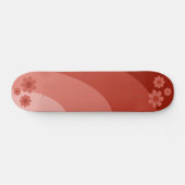 Retro Floral Orange Skateboard (Horizontal)