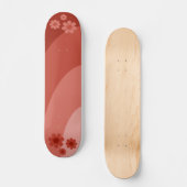 Retro Floral Orange Skateboard (Vorderseite)