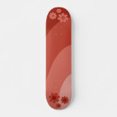Retro Floral Orange Skateboard (Vorne)