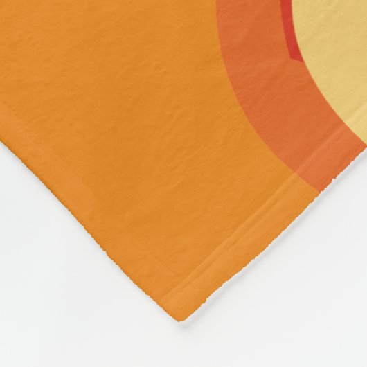Retro Floral Orange und Gelb Muster Fleecedecke (Ecke)