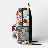 Retro Floral Pattern 2 Bedruckter Rucksack (Rechts)