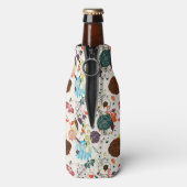 Retro Floral Pattern 2 Flaschenkühler (Flasche Rückseite)