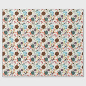 Retro Floral Pattern 2 Geschenkpapier (Flach)