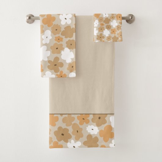 Retro Floral Pattern Badehandtuch Set (Insitu)