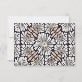 Retro Floral Pattern Food Allergy Wedding RSVP  Karte (Rückseite)