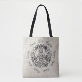 Retro Floral Peace Liebe Bücher Weißhandtücher Tasche (Vorderseite)