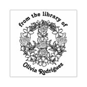 Retro Floral Peace Sign From The Library Gummistempel (Prägung)