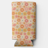 Retro Floral Personalisiert Monogramm Selters Dosenkühler (Rückseite)