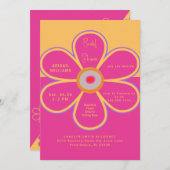 Retro Floral Pink Fun Brautparty Einladung (Vorne/Hinten)