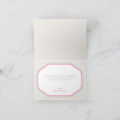 Retro Floral Pink & Khaki custom Danke Karten (Innenseite)