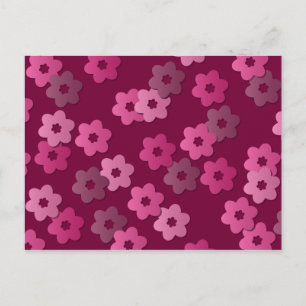 Retro Floral Postkarte