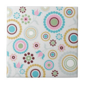 Retro Floral Print Tile Fliese (Vorderseite)