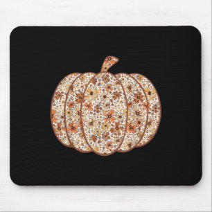Retro Floral Pumpkin Erntedank Herbstfall Mousepad