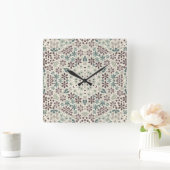 Retro, floral quadratische wanduhr (Zuhause)