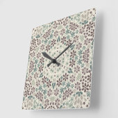 Retro, floral quadratische wanduhr (Winkel)