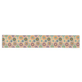 Retro Floral Runner 60s Pastel Dining Accent Großer Tischläufer (Horizontal)