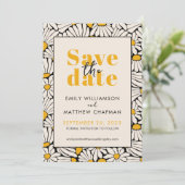 Retro Floral Save the Date Hochzeitserklärung (Stehend Vorderseite)