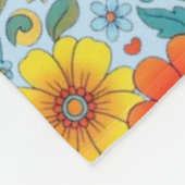 Retro Floral Seamless Pattern Fleece Blanket (Ecke)