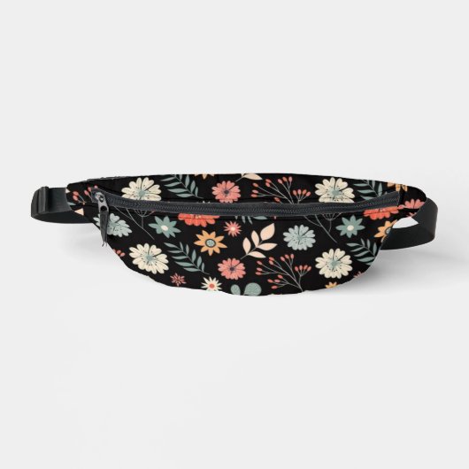 Retro Floral Seamless Pattern Vintage Inspired Bauchtasche (Vorderseite)