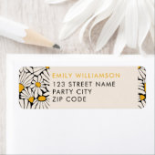 Retro Floral Senf Rücksendeadresse (Insitu)