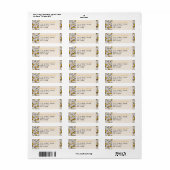 Retro Floral Senf Rücksendeadresse (Vorne)