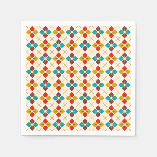 Retro Floral Serviette (Vorderseite)