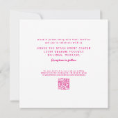 Retro Floral Square Rosa und Gelbe Hochzeit Einladung (Rückseite)