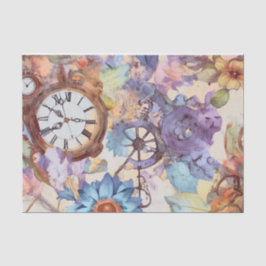 Retro Floral Steampunk Seidenpapier